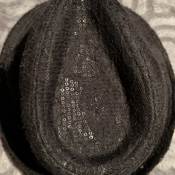 BKE black sequin and lace fedora hat like nwot! One size!! - Picture 3 of 6